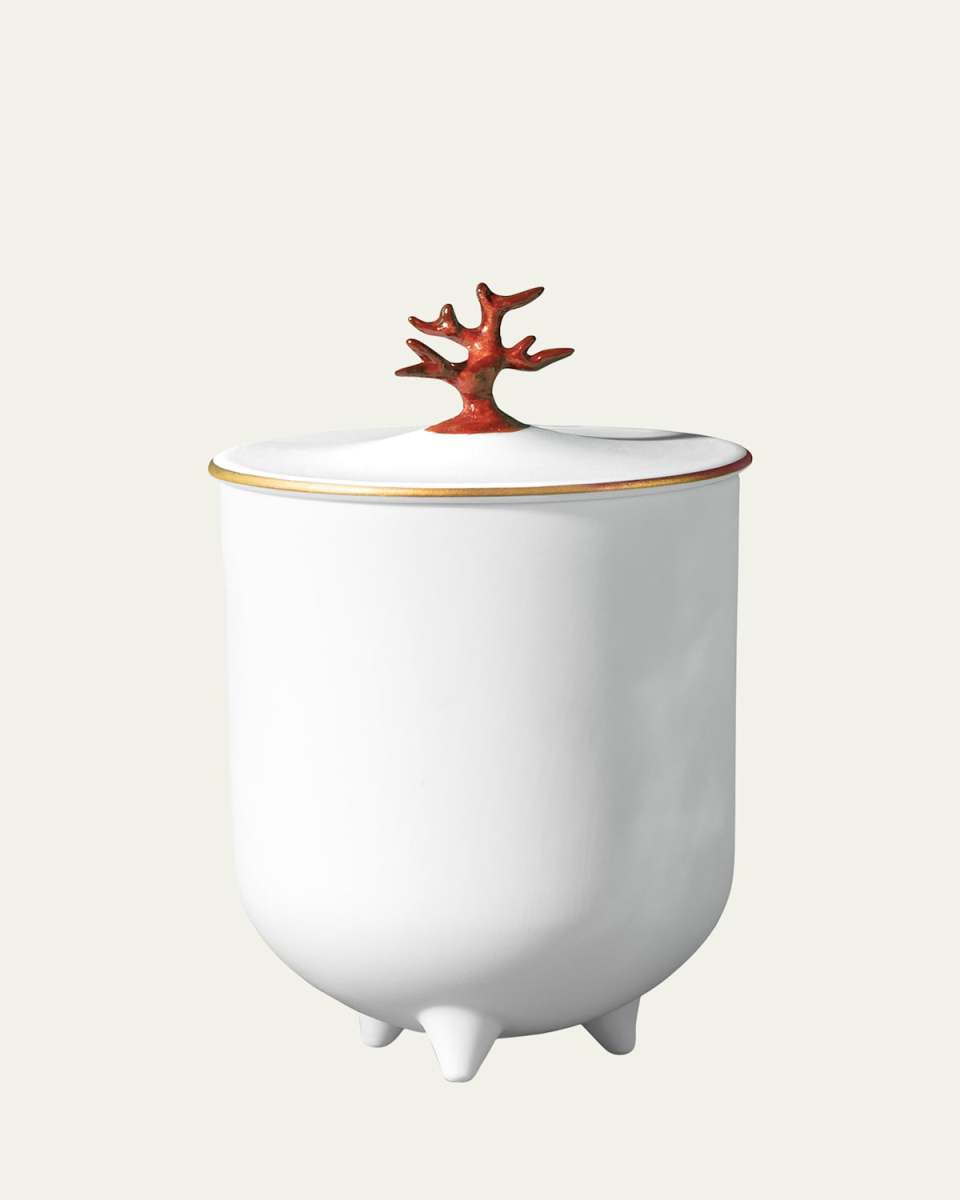 Footed Coral Candle